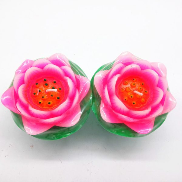 Nến hình hoa sen có đế bằng lá - Nhang THÀNH TÂM - Cung cấp nhang giá sỉ