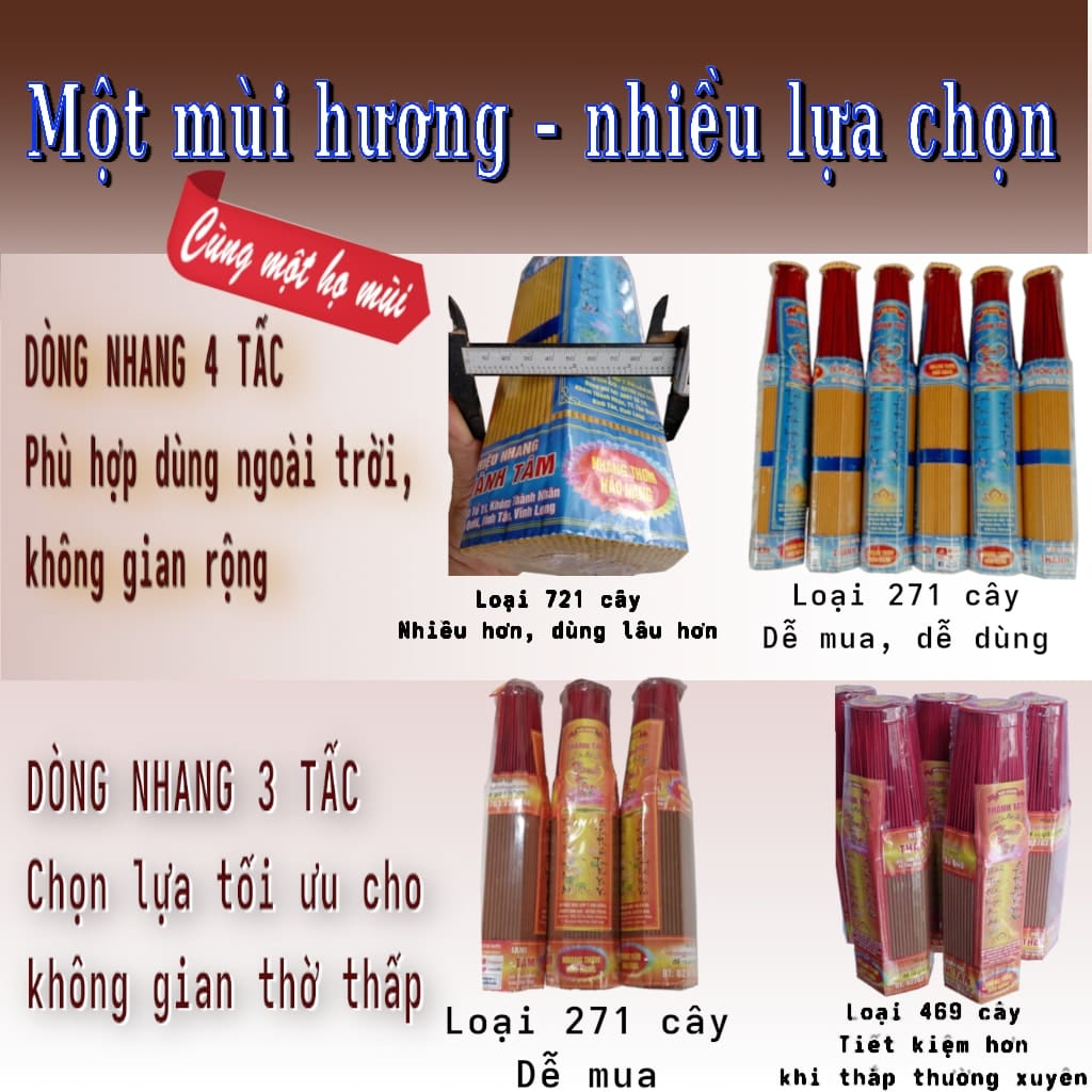 Nhang Thơm Bát Ngát 4 Tấc 271 Cây – Hương Lan Xa, Cháy Lâu