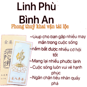 Linh phù bình an hoa sen chữ Phật - Đã gia trì