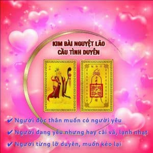 Kim Bài Nguyệt Lão Cầu Duyên – Vật Phẩm Hỗ Trợ Tình Cảm, Gắn Bó Và Hàn Gắn