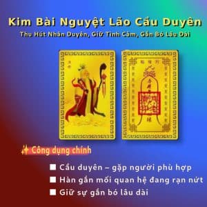 Kim Bài Nguyệt Lão Cầu Duyên – Vật Phẩm Hỗ Trợ Tình Cảm, Gắn Bó Và Hàn Gắn