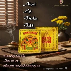 Ngũ Lộ Thần Tài là linh phù phong thuỷ hỗ trợ chiêu tài, cầu mua may bán đắt, hút lộc trong kinh doanh. Hướng dẫn cách sử dụng và ý nghĩa Kim Bài Ngũ Lộ Thần Tài.