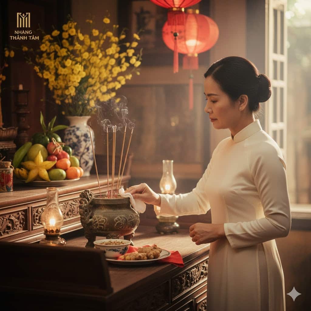 Phong tục Tống Cựu Nghinh Tân và Cách Bao Sái Bàn Thờ Đúng Cách