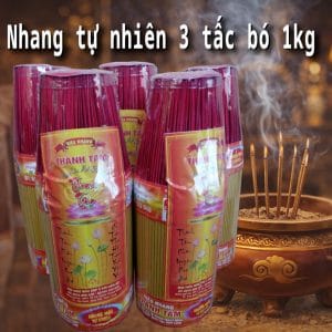 Nhang tự nhiên 3 tấc bó 1kg – nhang sạch, ít khói, an toàn cho sức khỏe