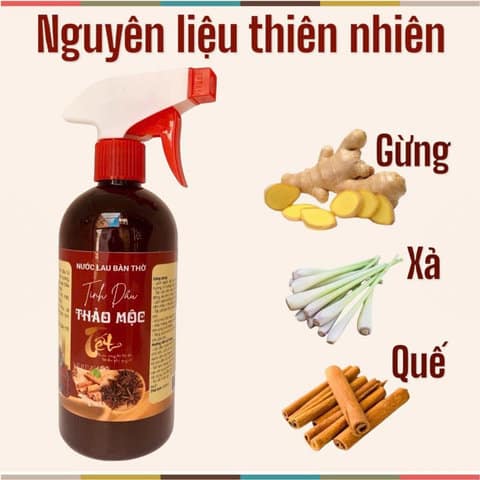 Nước lau bàn thờ tinh dầu thảo mộc 500ml - SU