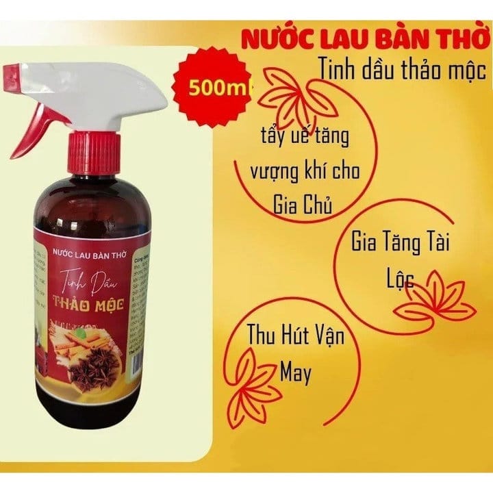 Nước ngũ hương lau bàn thờ 500ml tinh dầu thảo mộc thơm ngát lộc tài cả năm