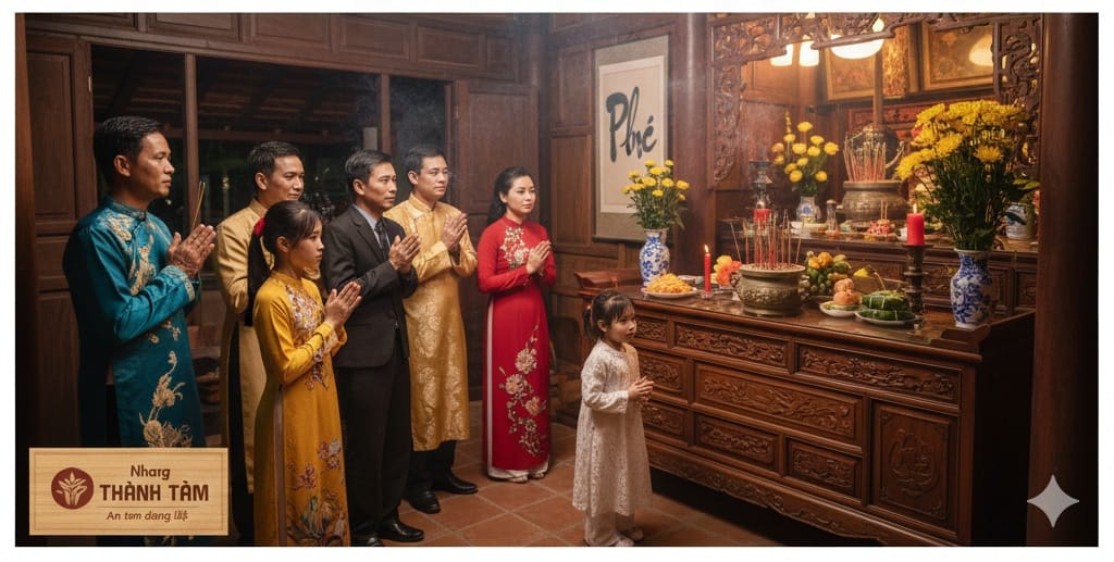 Ý nghĩa của tục cúng Giao thừa ngoài trời và trong nhà chuẩn nhất