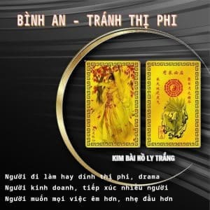 Kim Bài Hồ Ly Trắng – Linh Phù Bình An Tránh Thị Phi Mang Theo Người