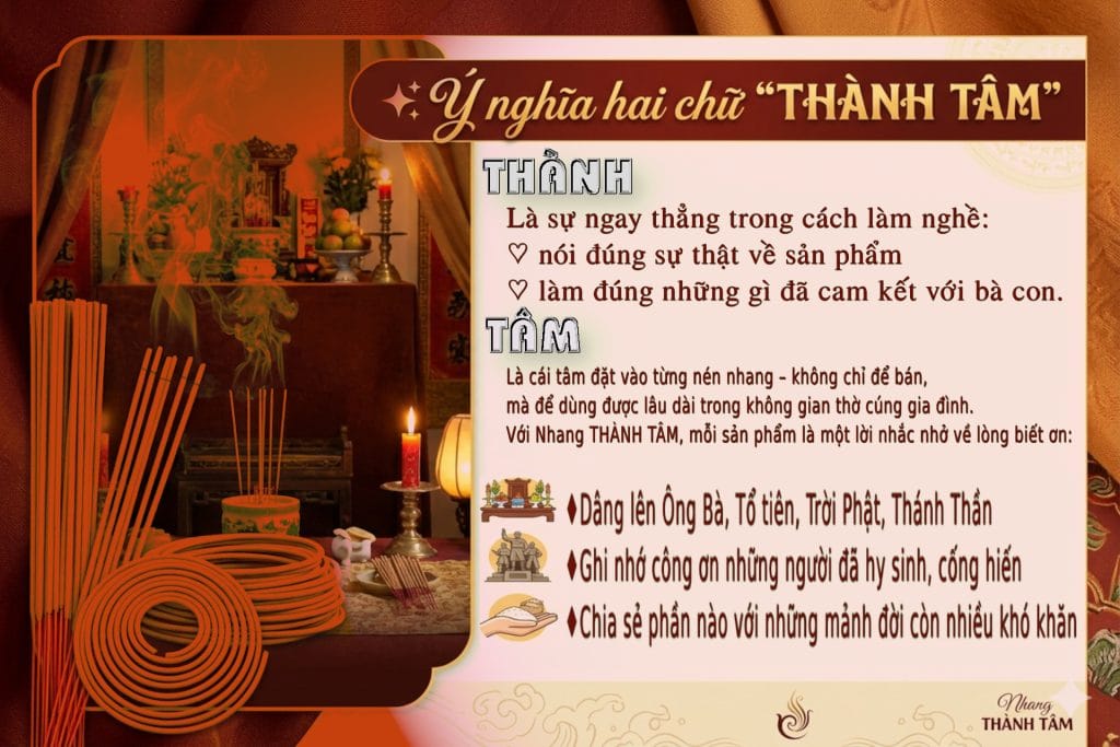 Nhang THÀNH TÂM - Nhang sạch, hương lành, hương của lòng thành