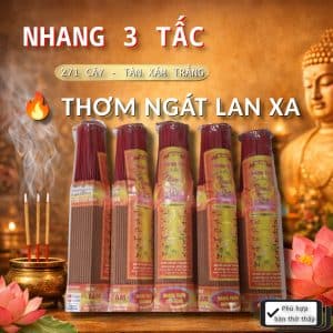 Nhang 3 Tấc Thơm Ngát Mạnh 271 Cây – Mùi Rõ, Lan Xa, Không Ám Trần