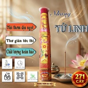Nhang thơm ít tàn Tứ Linh - Thơm dịu, không cay mắt dùng hàng ngày hoặc cúng gia tiên rất hợp