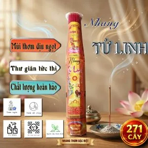 Nhang thơm ít tàn Tứ Linh - Thơm dịu, không cay mắt dùng hàng ngày hoặc cúng gia tiên rất hợp