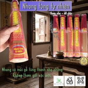 Nhang không hoá chất từ gỗ tùng tự nhiên, nhang ít khói, thơm nhẹ mộc mạc. Lựa chọn an toàn, tiết kiệm thắp hằng ngày cho mọi gia đình.