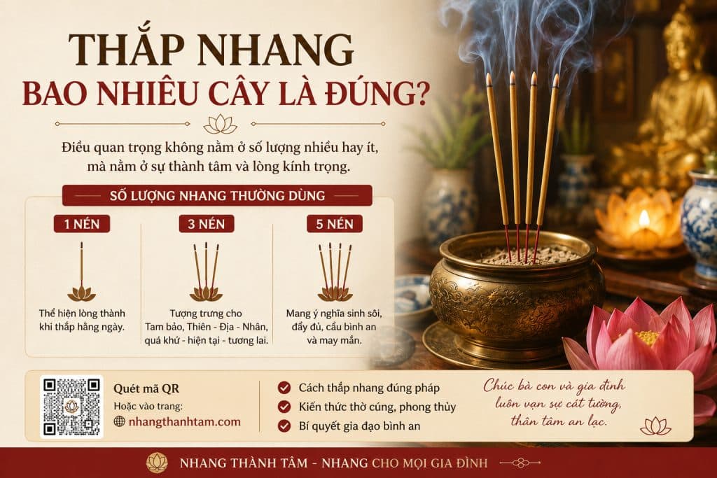 thắp nhang bao nhiêu cây là đúng? Giải thích ý nghĩa 1, 3, 5, 7 nén nhang và cách thắp nhang phù hợp để giữ sự trang nghiêm, thành tâm.