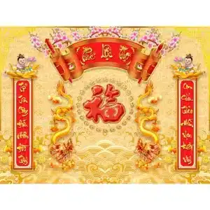 Decal dán tường bàn thờ CHTT-002 chất liệu PP kim sa cao cấp, nhiều kích thước, in công nghệ Nhật Bản, chống thấm nước, dễ lau chùi và dễ thi công.