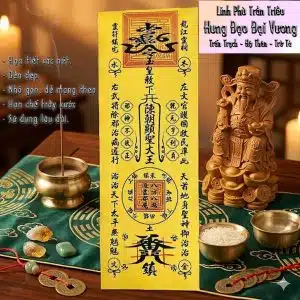 Phù trấn trạch trừ tà theo tín ngưỡng dân gian, thường được sử dụng để hộ thân, trấn trạch và cầu bình an. Linh Phù Trần Triều Hưng Đạo Đại Vương phù hợp dùng cho nhà ở, xe ô tô hoặc mang theo bên mình.