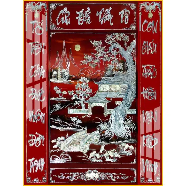 Tranh Cửu Huyền Thất Tổ bóng kiếng nhiều kích thước, phù hợp treo bàn thờ gia tiên. Thiết kế trang nghiêm, dễ lắp đặt, bền đẹp và dễ lau chùi.