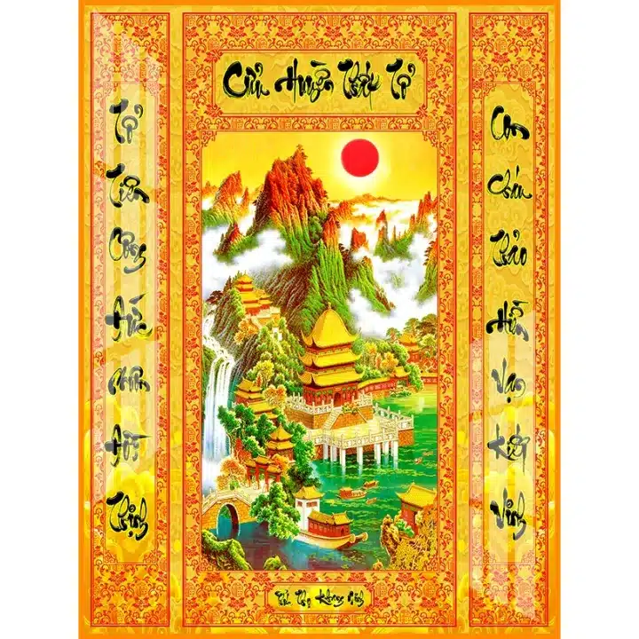 Tranh Cửu Huyền Thất Tổ bóng kiếng nhiều kích thước, phù hợp treo bàn thờ gia tiên. Thiết kế trang nghiêm, dễ lắp đặt, bền đẹp và dễ lau chùi.