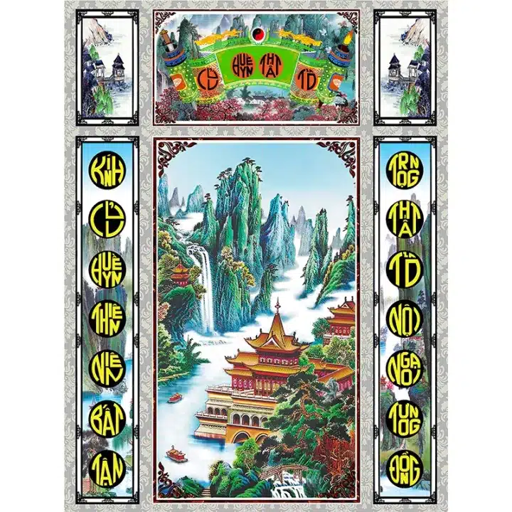 Tranh Cửu Huyền Thất Tổ bóng kiếng nhiều kích thước, phù hợp treo bàn thờ gia tiên. Thiết kế trang nghiêm, dễ lắp đặt, bền đẹp và dễ lau chùi.