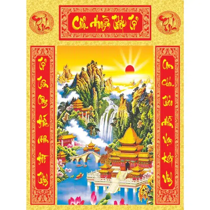 Tranh Cửu Huyền Thất Tổ bóng kiếng nhiều kích thước, phù hợp treo bàn thờ gia tiên. Thiết kế trang nghiêm, dễ lắp đặt, bền đẹp và dễ lau chùi.