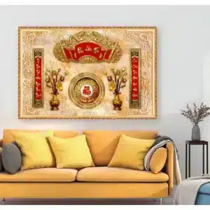 Tranh dán tường bàn thờ Gia Tiên KNTT_005 chất liệu PP cao cấp, in công nghệ Nhật Bản, nhiều kích thước, lựa chọn PP kim sa hoặc PP không kim sa, dễ thi công.